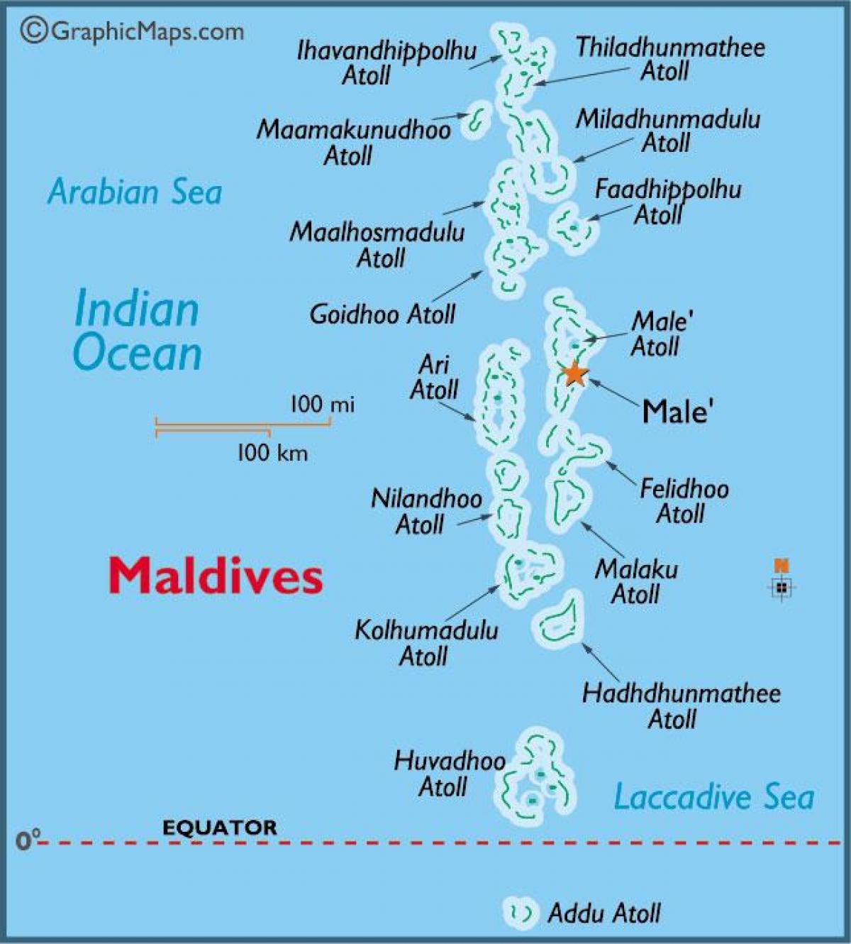 baa atoll, maldiverne kort