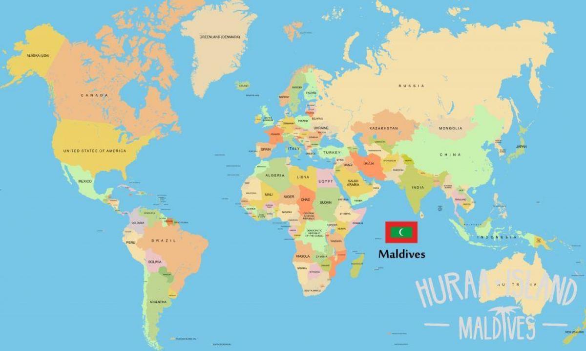 vis maldiverne på verdenskortet