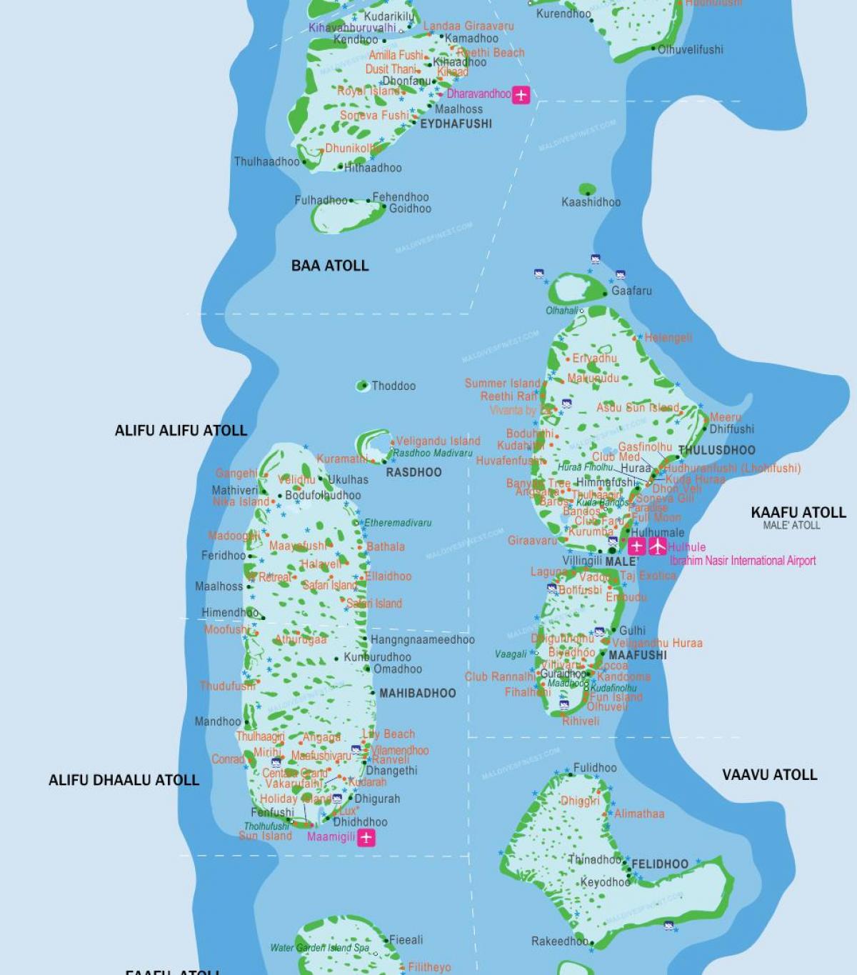 maldives island kort placering