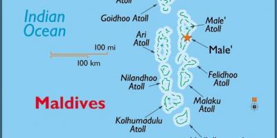 Baa atoll, maldiverne kort