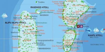 Maldiverne land i verden kort