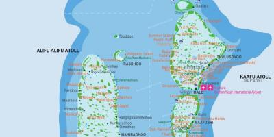 Maldiverne lufthavne kort