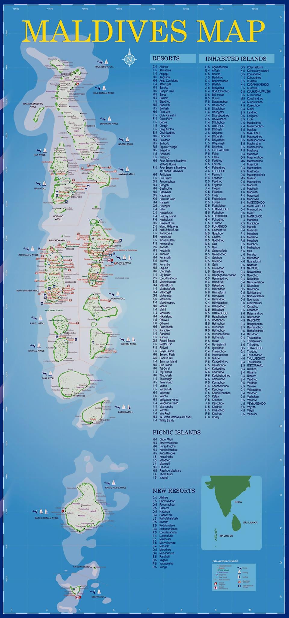 kort maldiverne øer resorts