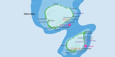 Kort over kandooma maldiverne
