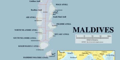 Kort maldiverne fysiske 