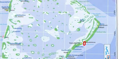 Kort over north male atoll, maldiverne