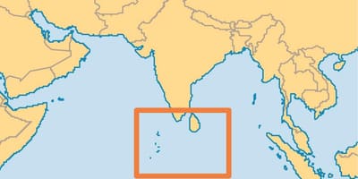 Maldives island placering på verdenskortet
